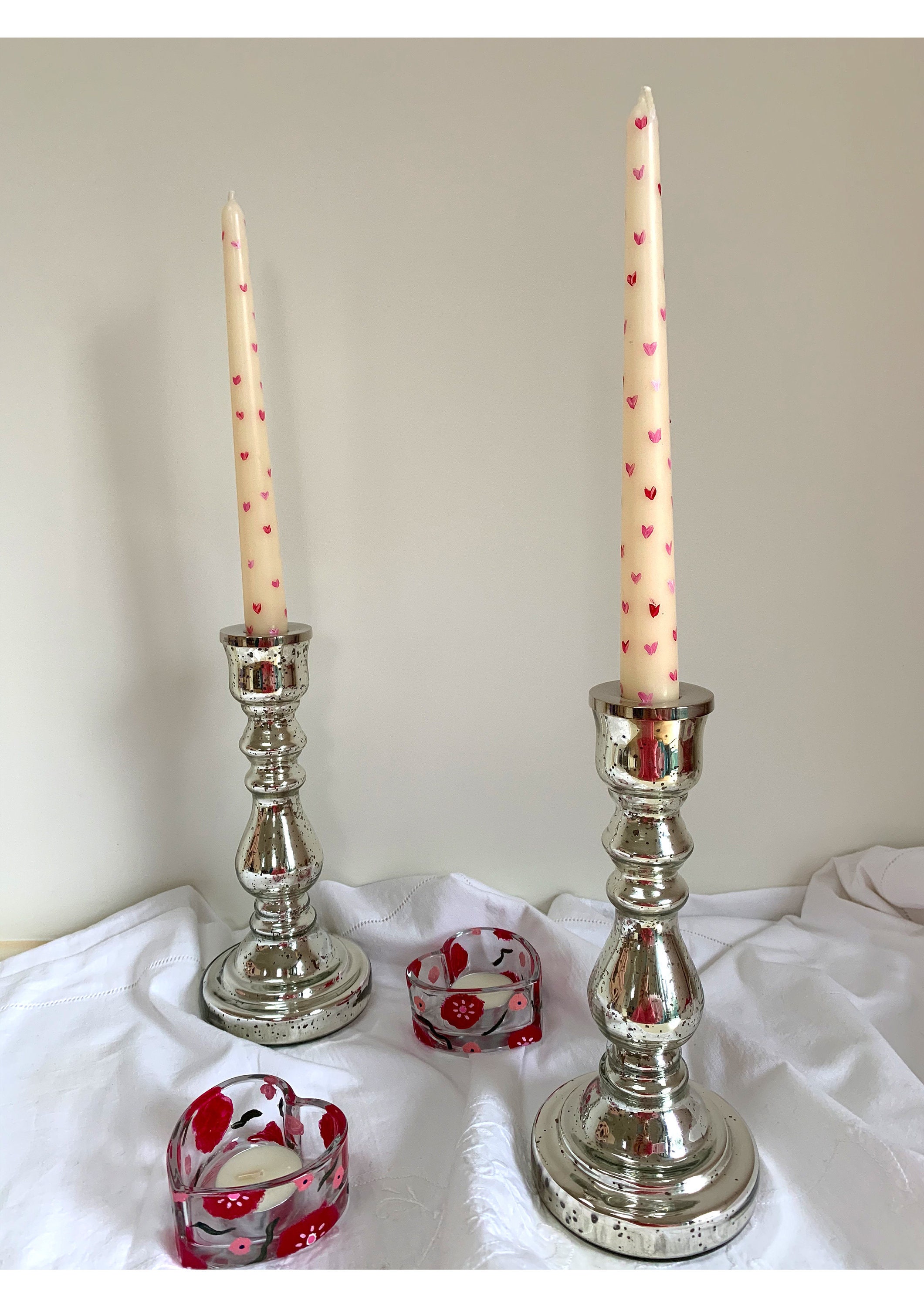 Hand Painted Taper Candles Nondrip Hand Painted Taper Etsy