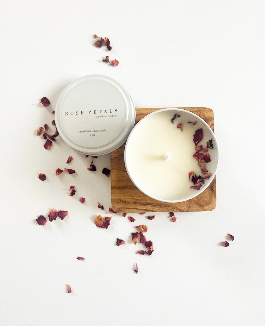 Rose Petals Candle Floral Candlerose Flowerhand-poured Soy - Etsy