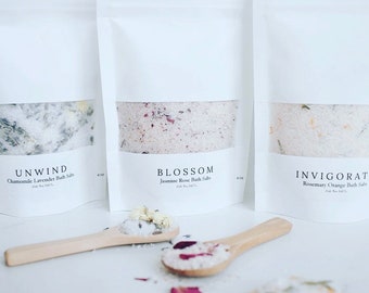 Bath Salts Luxury Set ~Bath Soak~Floral Bath Soak~Relaxing Bath Salt~Botanical Bath Salts~Spa Bath~