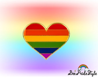 Love Heart Rainbow Pin Badge, Love Wins NHS Keyworker Frontline Support the NHS, They Them Her His, Pride Doctor Nurse Rainbow Enamel Gift