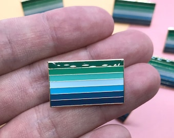 MLM Gay Male Blue Men Pride Flag, LGBTQ+ Rainbow Pin Badge, Men Loving Men Pride, Bisexual Transgender, Enamel Gold Plated