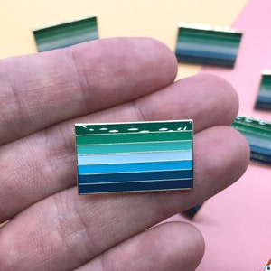 MLM Gay Male Blue Men Pride Flag, LGBTQ+ Rainbow Pin Badge, Men Loving Men Pride, Bisexual Transgender, Enamel Gold Plated