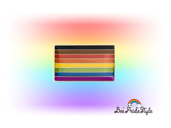 LGBTQ+ Rainbow Pin Badge, Gay Pride Black Lives Matter, Brown & Black Stripes/POC/Philly Pride, Bisexual Transgender, Enamel Gold Plated