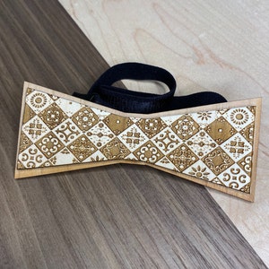 Maple & Cherry Talavera Tiles Wood Bowtie