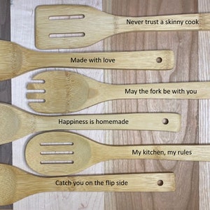 Custom Engraved Bamboo Wood Spoons