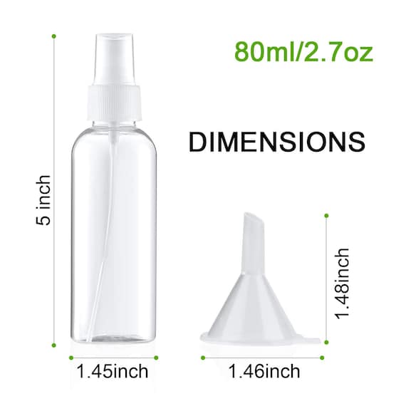 Mini Snail Misting Spray Bottle, Fine Mist 2.7oz With Atomizer Pump &  Funnel 
