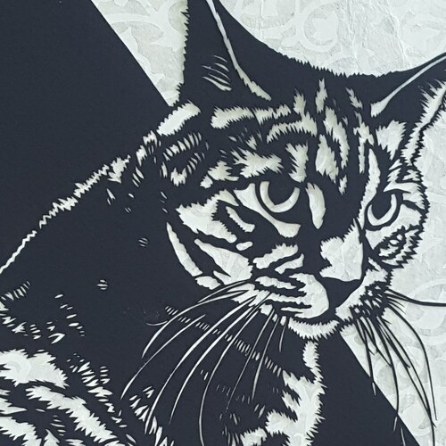 Custom Pet Portrait - Commission - shops Hand-Cut Paper Art