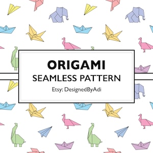 Origami naadloze herhalen patroon | Origami digitaal papier voor persoonlijk en commercieel gebruik