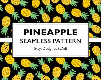 Pineapple Seamless Repeat Pattern | Pineapple Digital Paper for Personal and Commercial Use