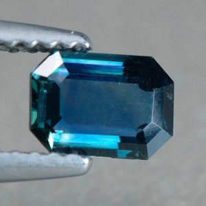 0.66ct Natural Teal Green Sapphire OCtagon 6x4mm Blue Green 100% Genuine Natural Teal Sapphire