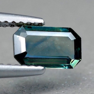 0.75ct Natural Teal Green Sapphire Octagon Shape 8x5mm Blue Green 100% Genuine Natural Teal Sapphire