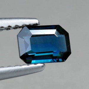 0.56ct Natural Teal Sapphire Octagon 6x4mm Blue Green 100% Genuine Natural Teal Sapphire