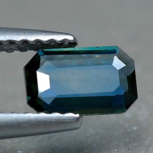 0.50ct Natural Teal Green Sapphire Octagon 7x4mm Blue Green 100% Genuine Natural Teal Sapphire