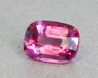 1.29ct Natural Pink Spinel: Cushion Cut Gemstone, 7x6mm
