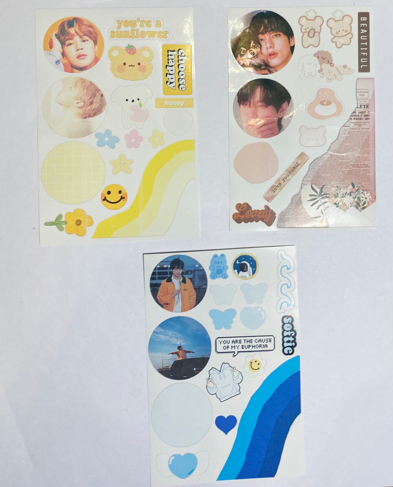 BTS Sticker Sheet 7 Pack BTS-core Read Description | Etsy