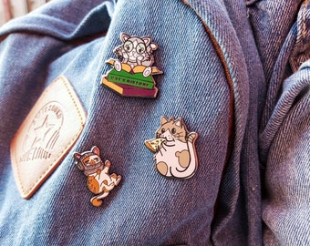 Funny 3 Cat Pins of "CATTITUDE" Series Hard Enamel Pin Badge