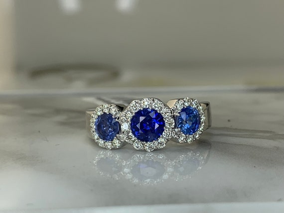 Estate 14kt 1.90cttw Sapphire and Diamond Ring - image 1