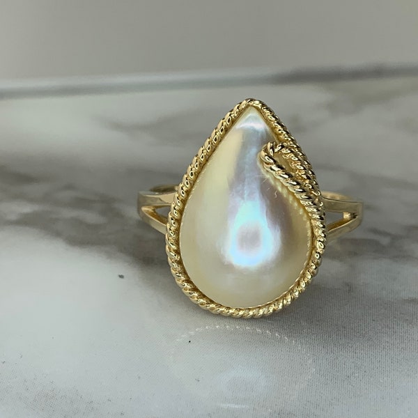 Estate 14kt Mabe Pearl Ring