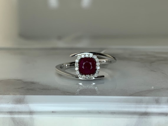 Estate 14kt .96ct Ruby and Diamond Ring - image 1
