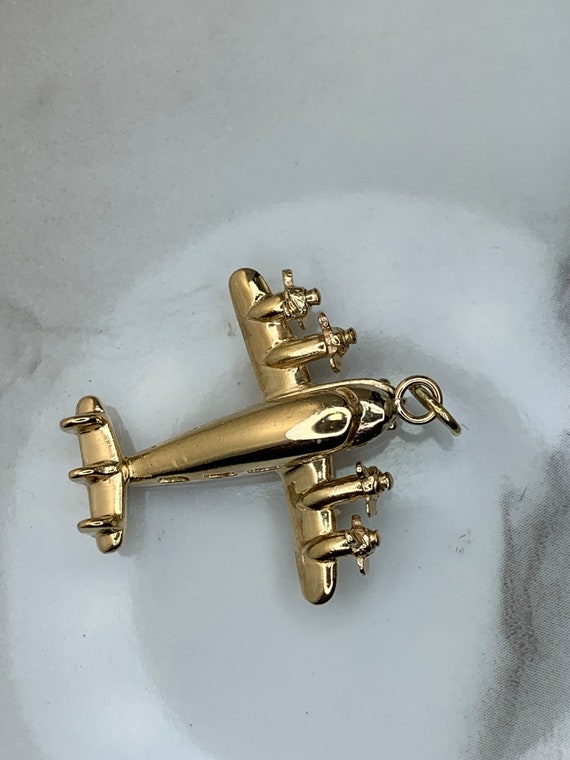 Estate 14kt Yellow Gold Airplane Pendant