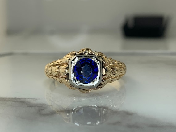 Estate 14kt LC Sapphire Ring