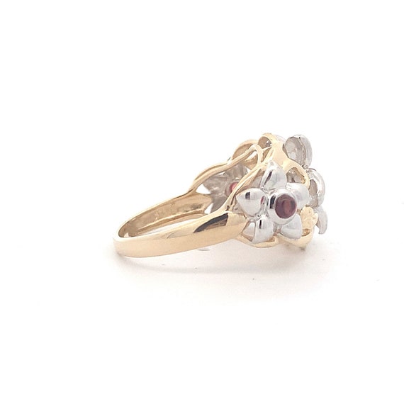 Estate 14kt Pink Tourmaline Floral Ring - image 6