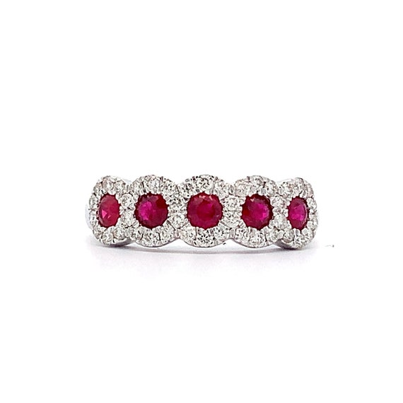 Estate 14kt .65cttw Ruby and Diamond Ring - image 4