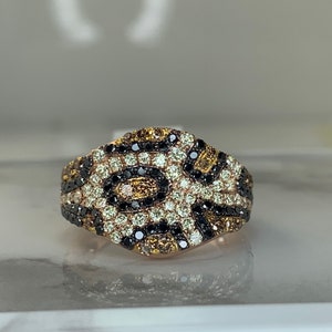 Estate 14kt 1.69cttw Cheetah Print Diamond Ring