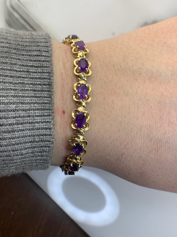 Estate 14kt Genuine Amethyst Bracelet