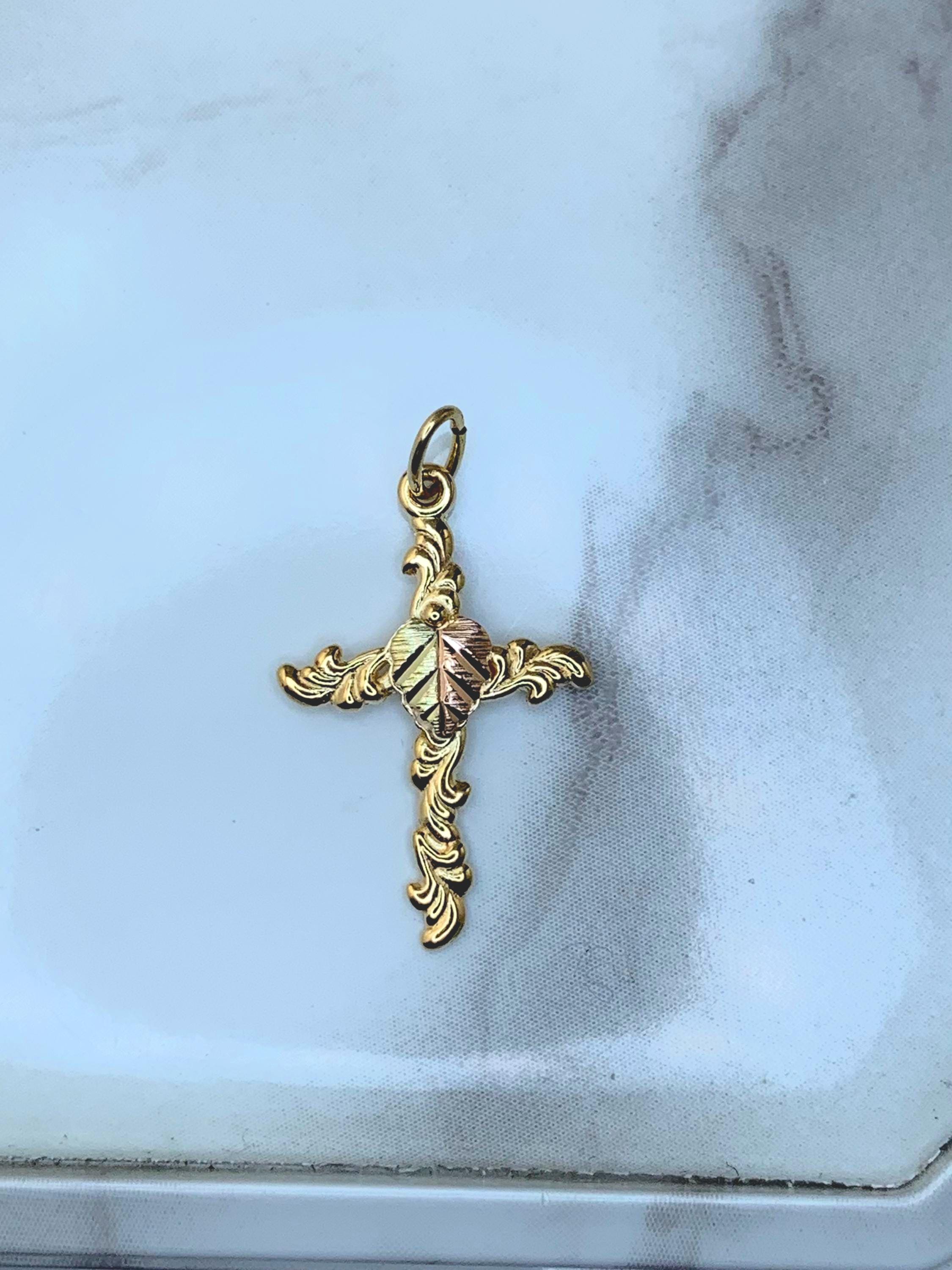 Estate 10kt Black Hills Gold Cross Pendant - Etsy