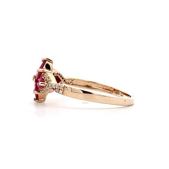 Estate 10kt Genuine Ruby and Diamond Ring - image 5