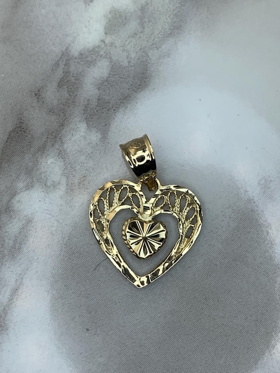 Estate 14kt .75” Heart Pendant