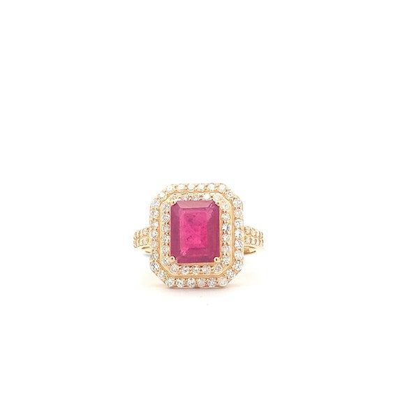 Estate 14kt Genuine Ruby and Diamond Ring - image 4