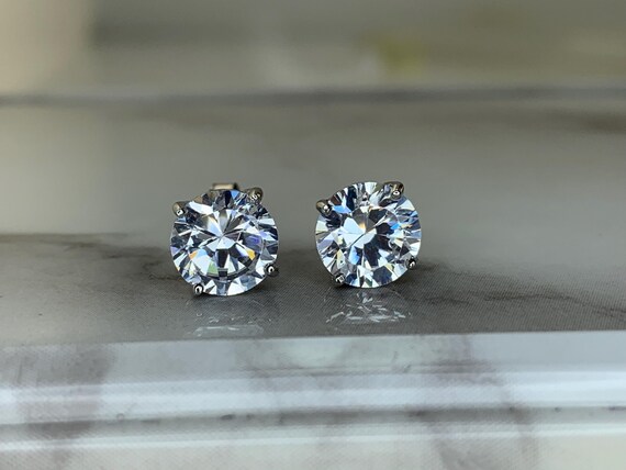 Estate Sterling Silver 7mm CZ Studs