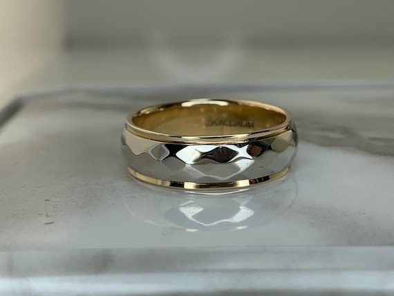 Estate 14kt 6mm Two Tone Band Size 9