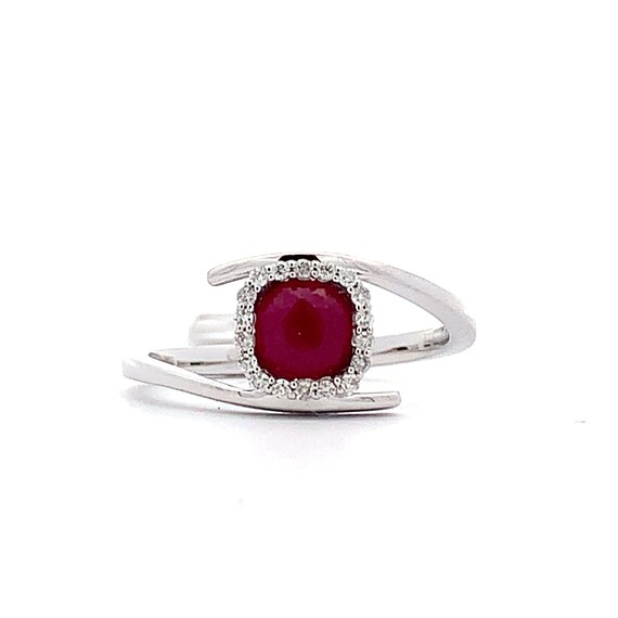 Estate 14kt .96ct Ruby and Diamond Ring - image 4