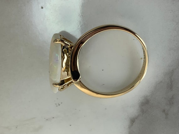 Estate 14kt Genuine Opal Ring - image 7