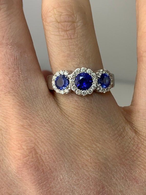 Estate 14kt 1.90cttw Sapphire and Diamond Ring - image 2