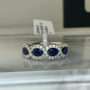 Estate 14kt Genuine 1.38cttw Sapphire and Diamond Ring