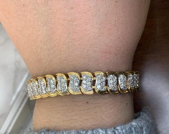 Estate 14kt 5.50cttw Natural Diamond Bracelet