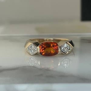 Estate 14kt Genuine Citrine and Diamond Ring