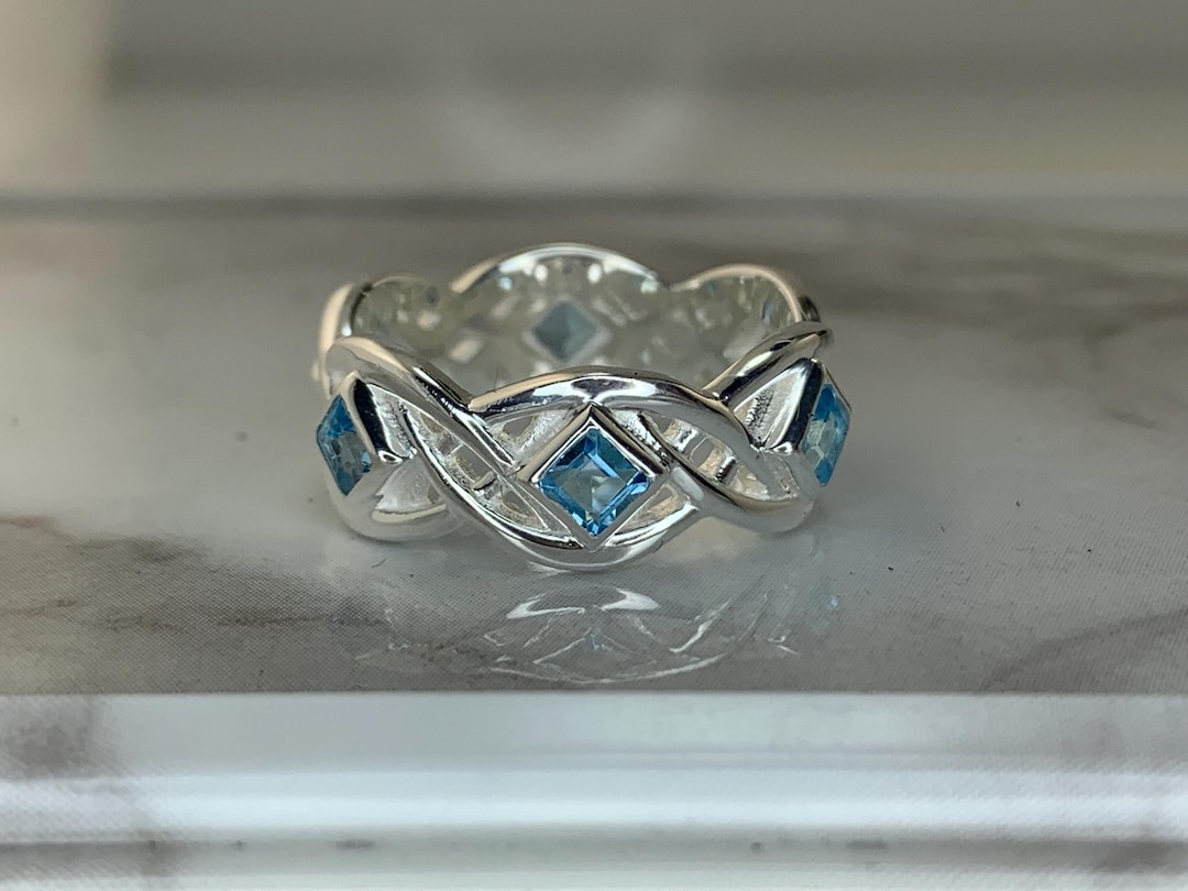 Sterling Silver Genuine Blue Topaz Ring Size 7 - Etsy