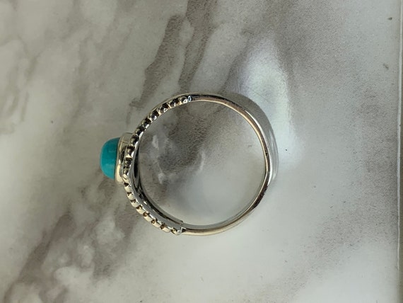 Estate Sterling Silver Genuine Turquoise Ring - image 5