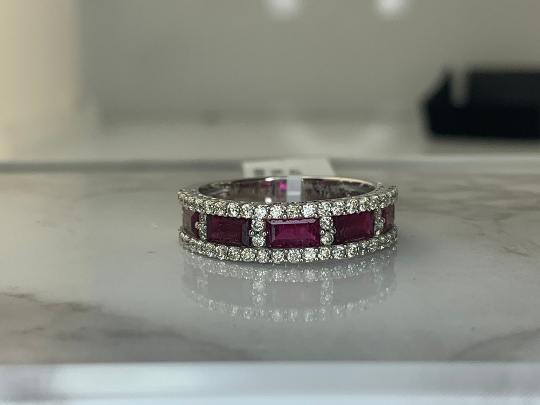 Ruby Diamond Stage Estate 14kt 1.42cttw Ruby and Diamond Band - Etsy