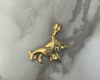 Estate 14kt Dolphin Pendant