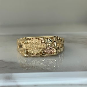 Estate 10kt Black Hills Gold Harley Davidson Ring