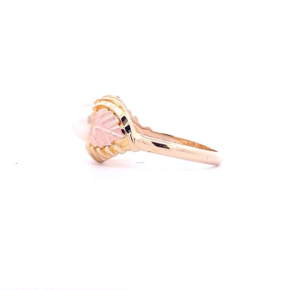 Estate 10kt Black Hills Gold Pearl Ring - image 5