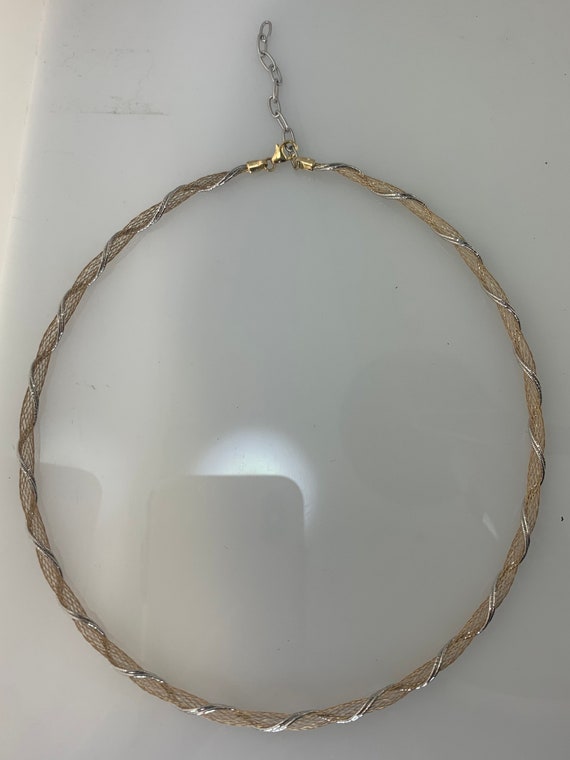 Estate 14kt 16” White and Yellow Gold Mesh Chain