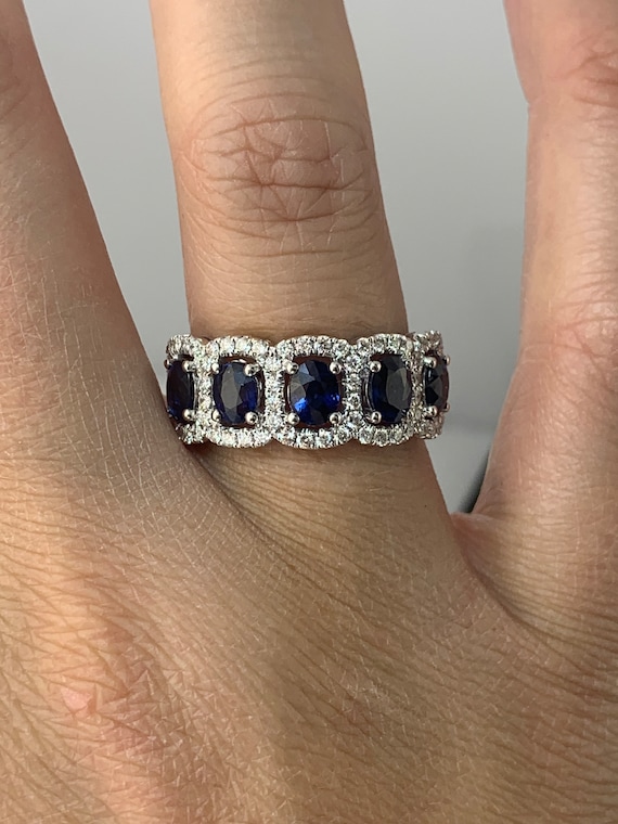 Estate 14kt 2.33cttw Sapphire and Diamond Ring - image 2