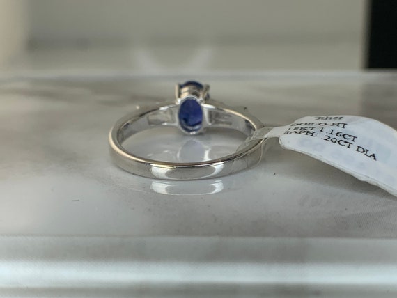 Estate 18kt Genuine Sapphire and Diamond Ring - image 4